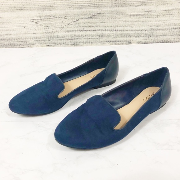 Aldo Shoes - Aldo blue suede slip on loafers flats Size 8.5